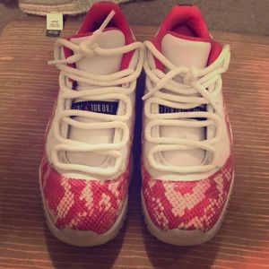 Women’s Nike Air Jordan 11s -Pink/snakeskin-